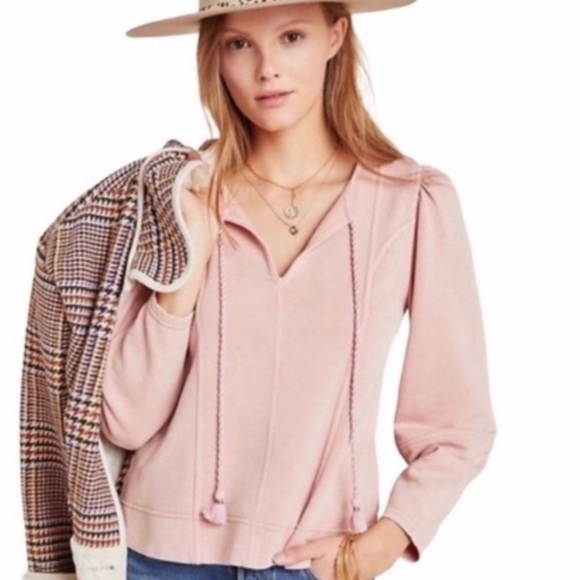 Maeve Tops - Anthropologie Maeve Jeanne Puff-Sleeve Pullover Sweatshirt